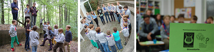 Pfadfinder bei der Stammesversammlung